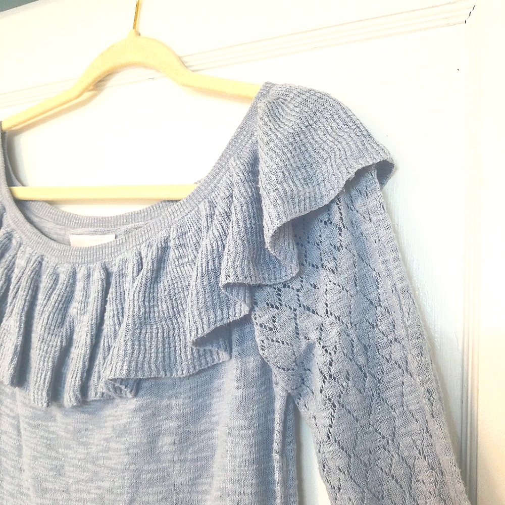 LC Lauren Conrad Ruffle Neck Sweater